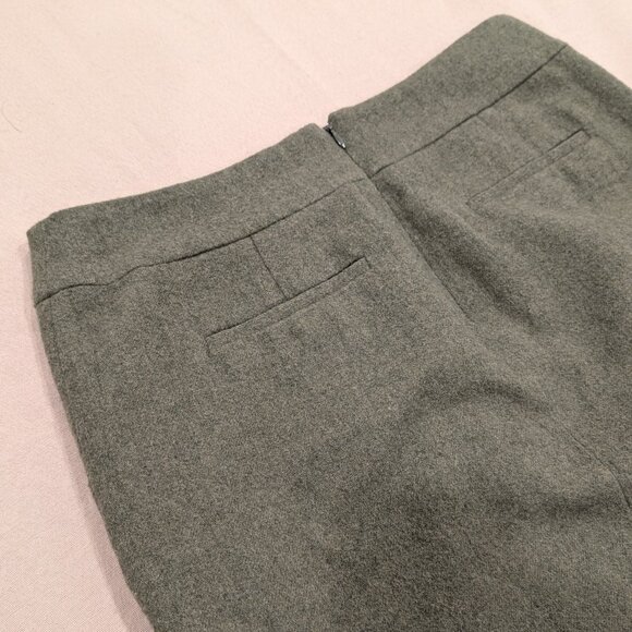 Talbots Green Pencil Skirt Wool Blend Zippered Pockets - Women's sz 8P - Picture 6 of 12